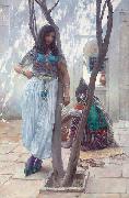 Ferdinand Max Bredt In a courtyard, Tunis USA oil painting artist